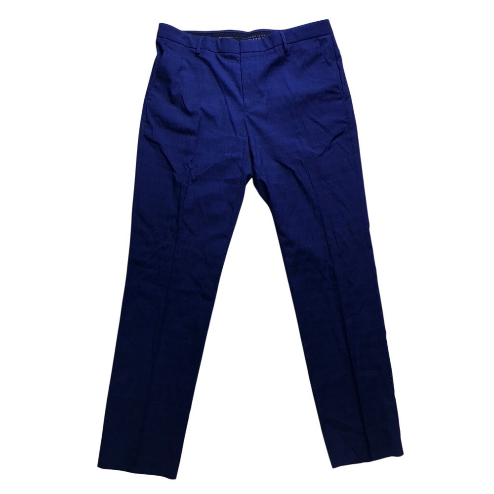 Perry Ellis Dress Pants Mens 36x34 Passion Blue Modern Fit Portfolio Stretch